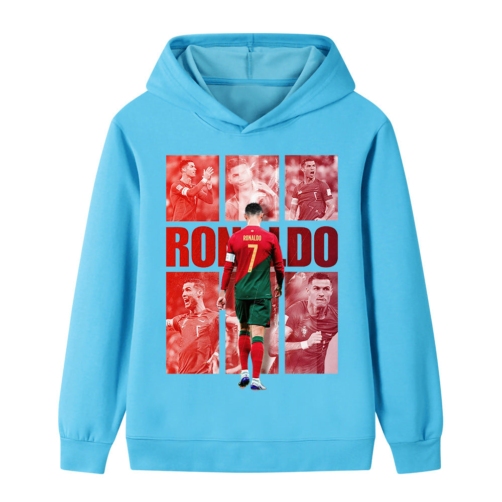Ronaldo Portugal-stil barnefotballgenser med hette - Flere varianter