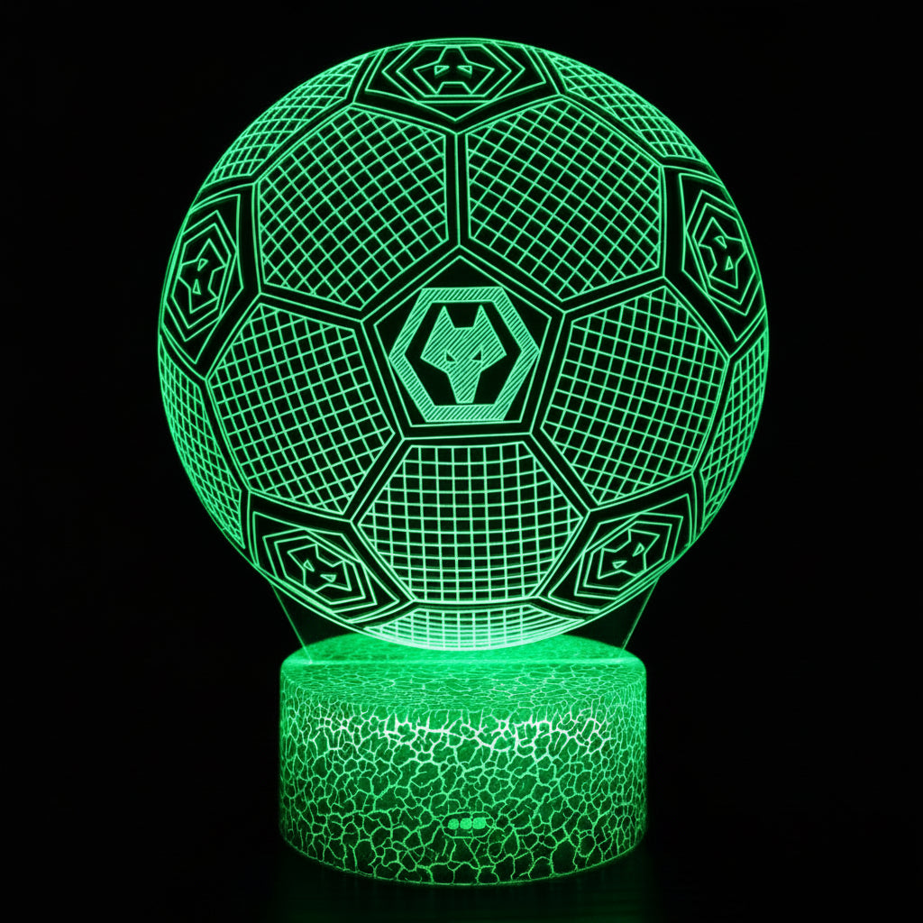 Football Team Logo Ball 3D Illusion LED Lamp – Multiple Variants