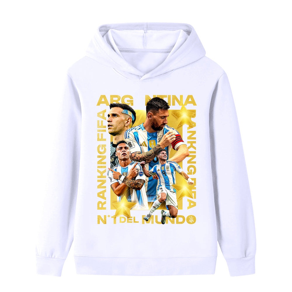 Felpa con cappuccio stile calcio Lionel Messi Argentina per bambini - Varianti multiple
