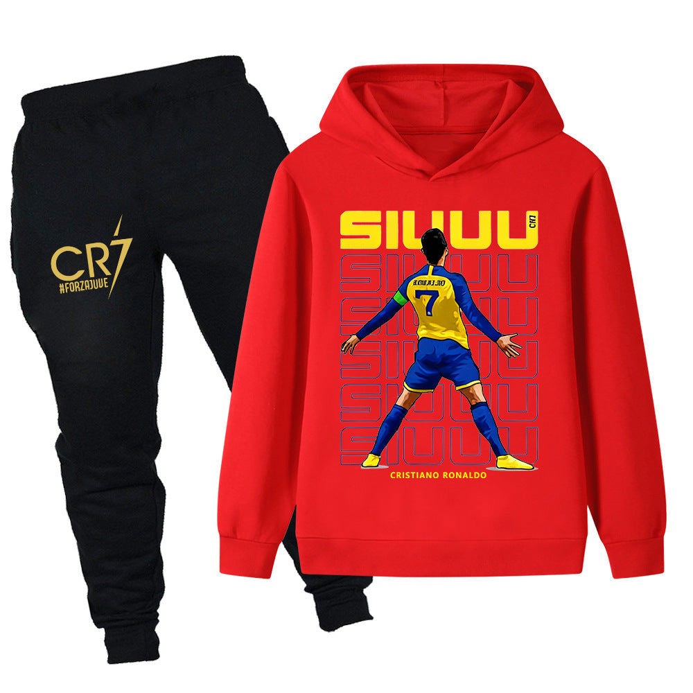 Siuuu Cristiano Ronaldo Kids’ Tracksuit Set – Multiple Colors