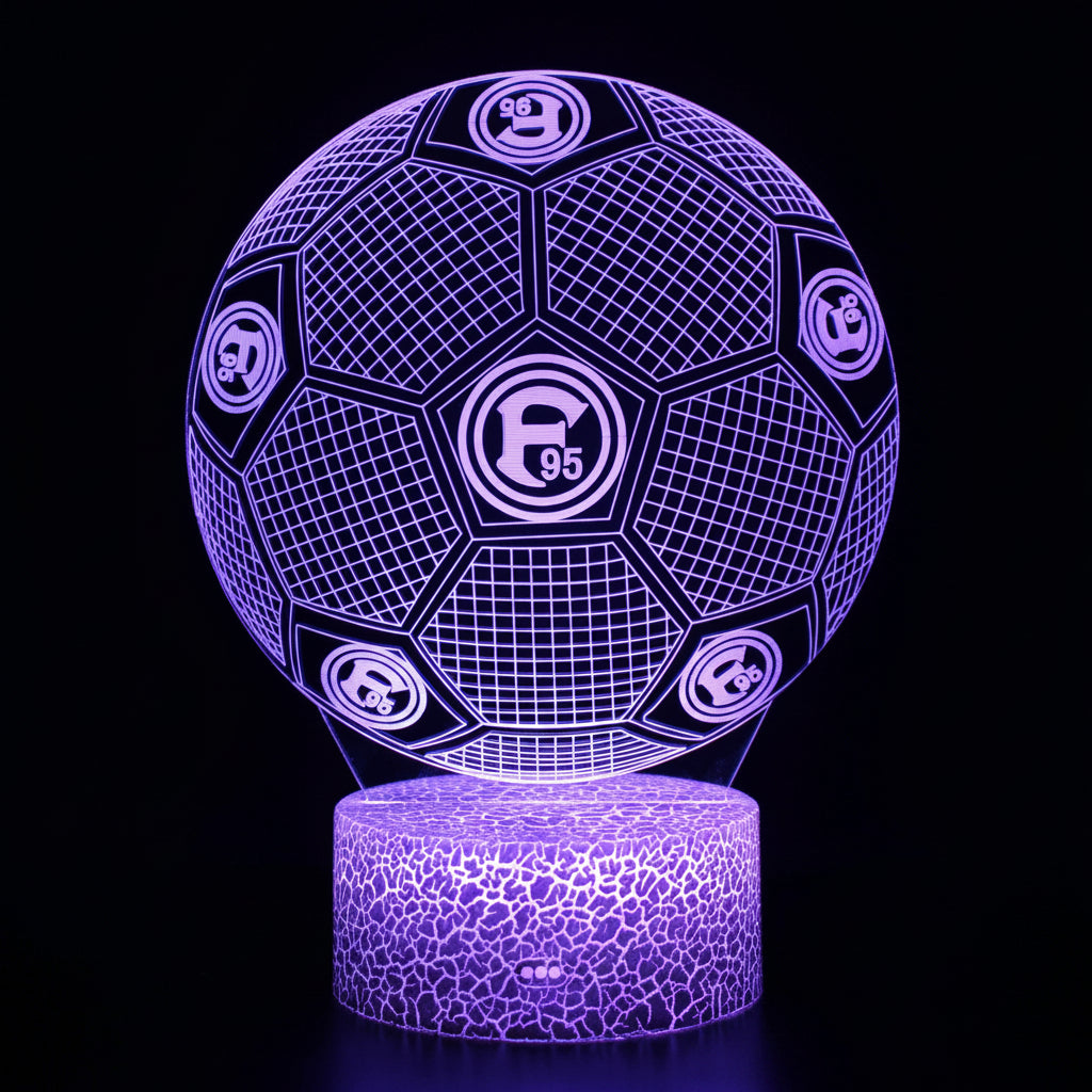Football Team Logo Ball 3D Illusion LED Lamp – Multiple Variants