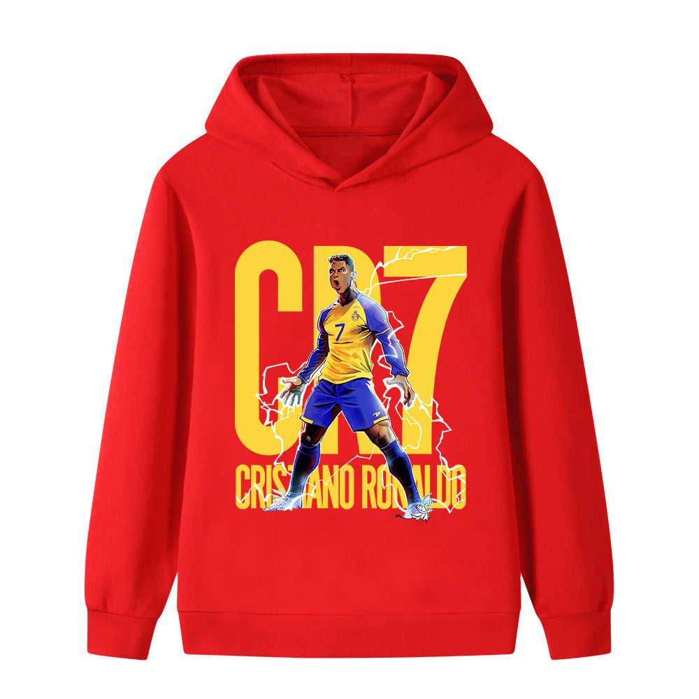 Felpa con cappuccio da calcio per bambini stile Ronaldo Al Nassr - Varianti multiple