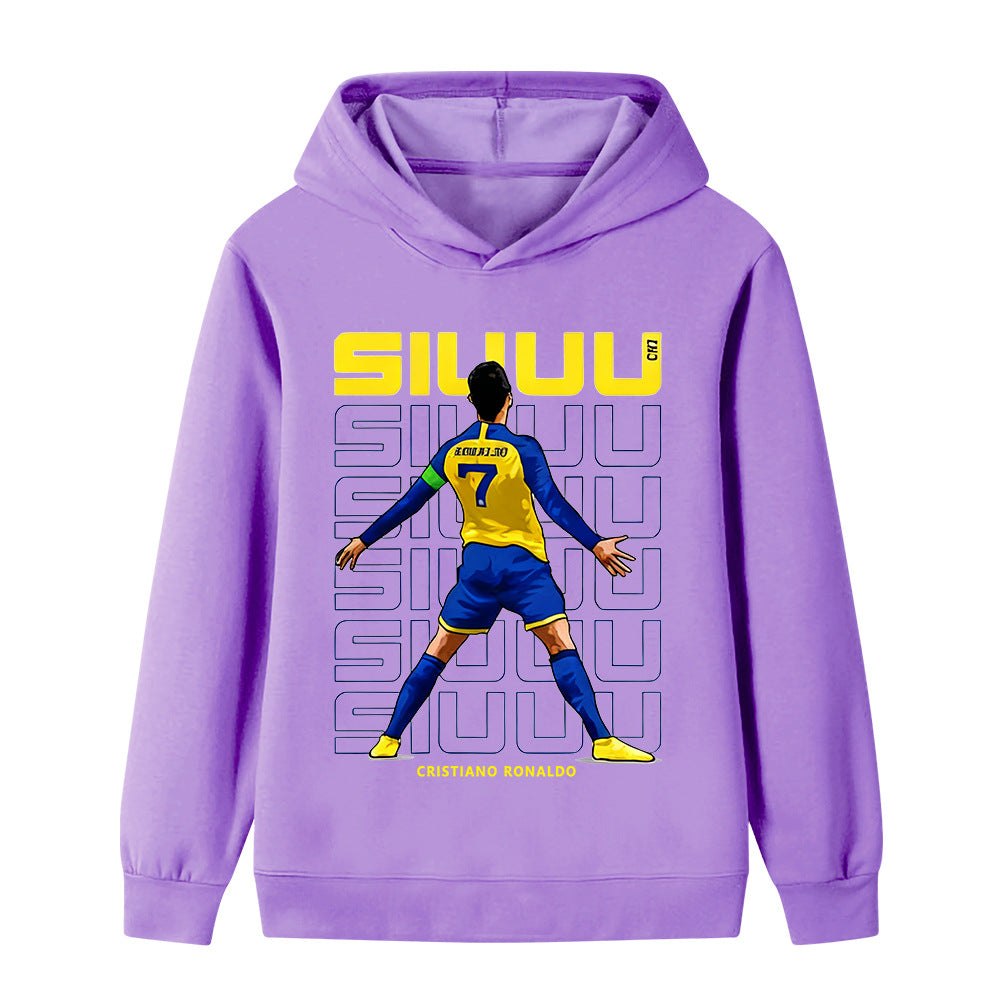 Kids’ Ronaldo Siuuu Football Design Hoodie – Multiple Variants