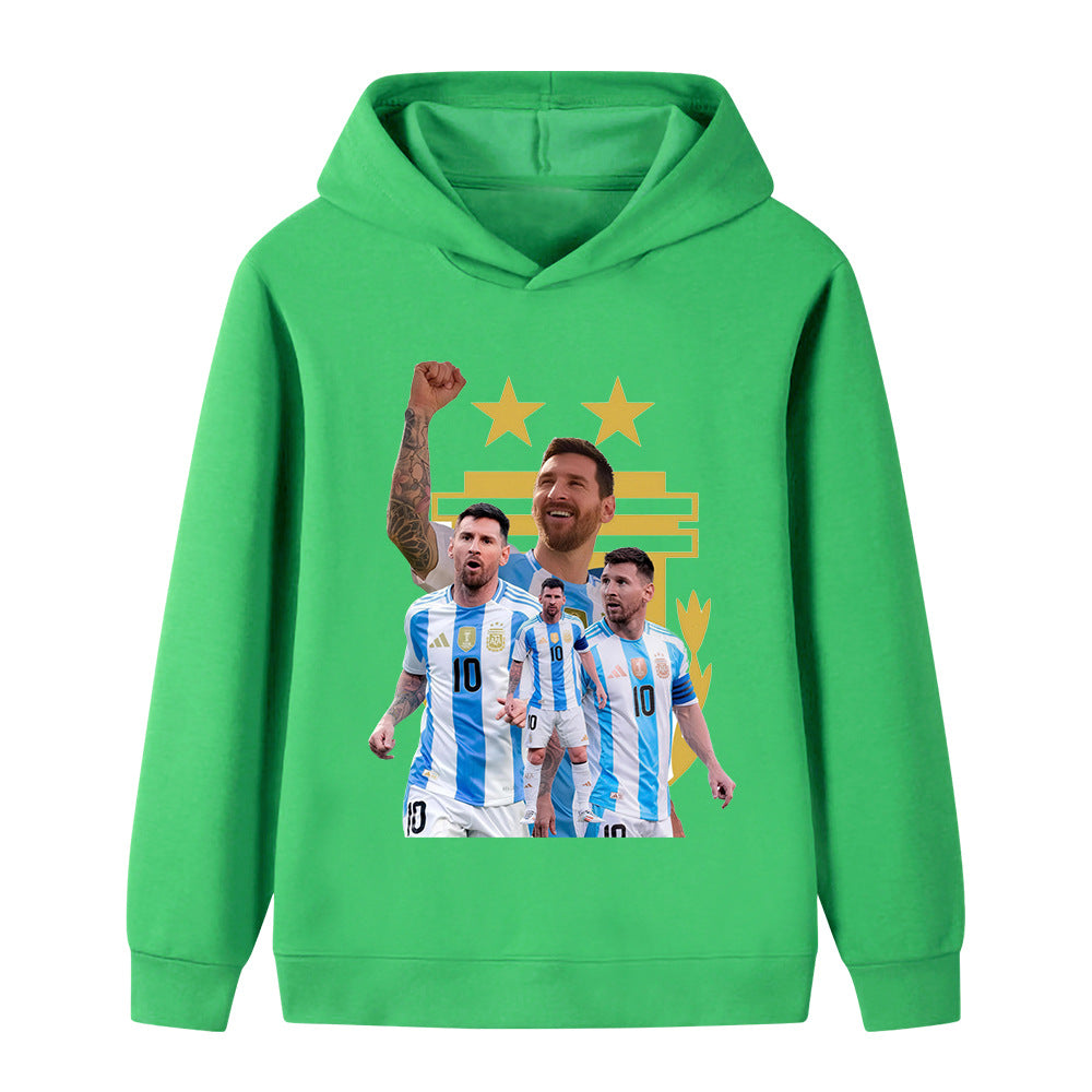Felpa con cappuccio design calcio bambini Messi Argentina - Varianti multiple