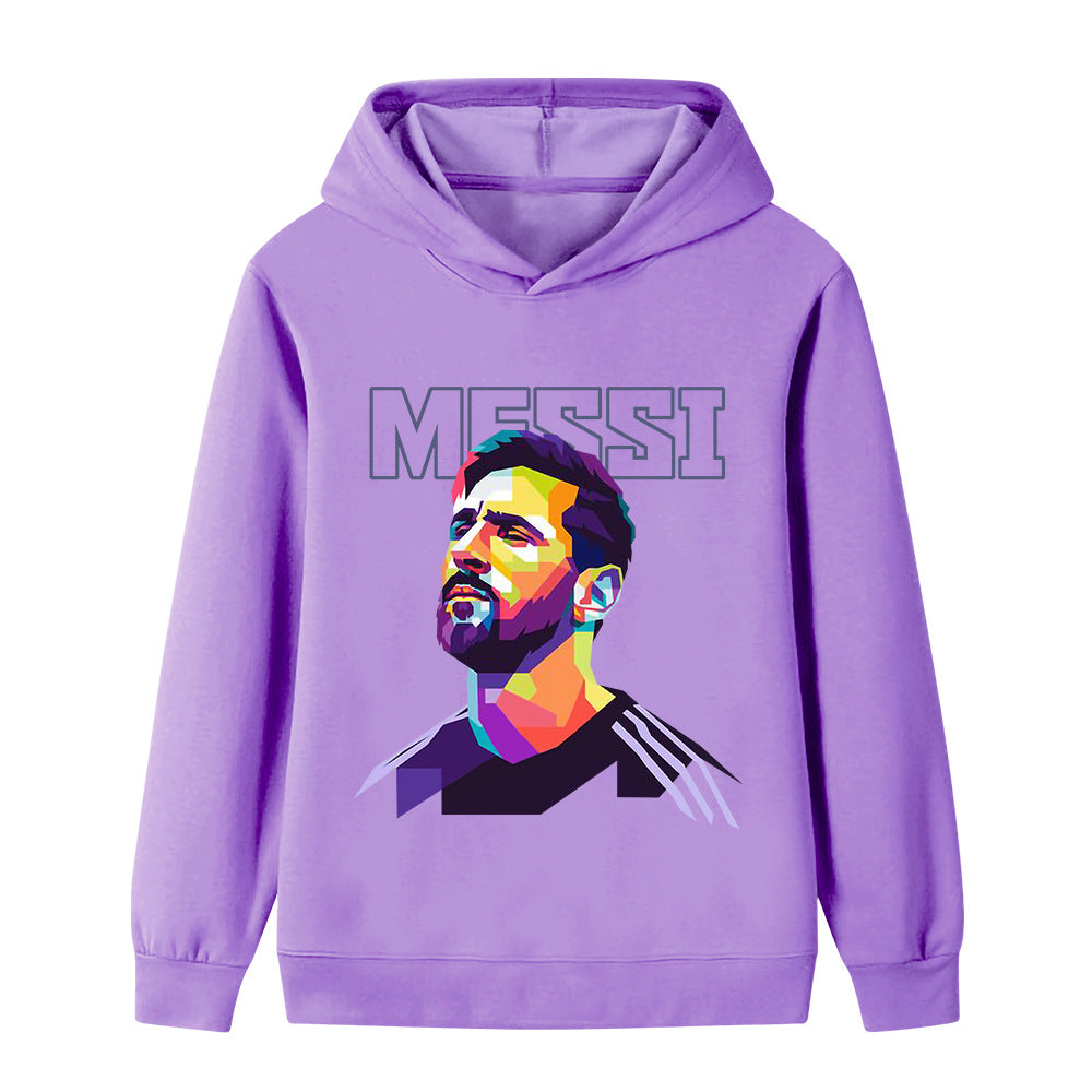 Felpa con cappuccio per bambini con design calcio Messi – Varianti multiple