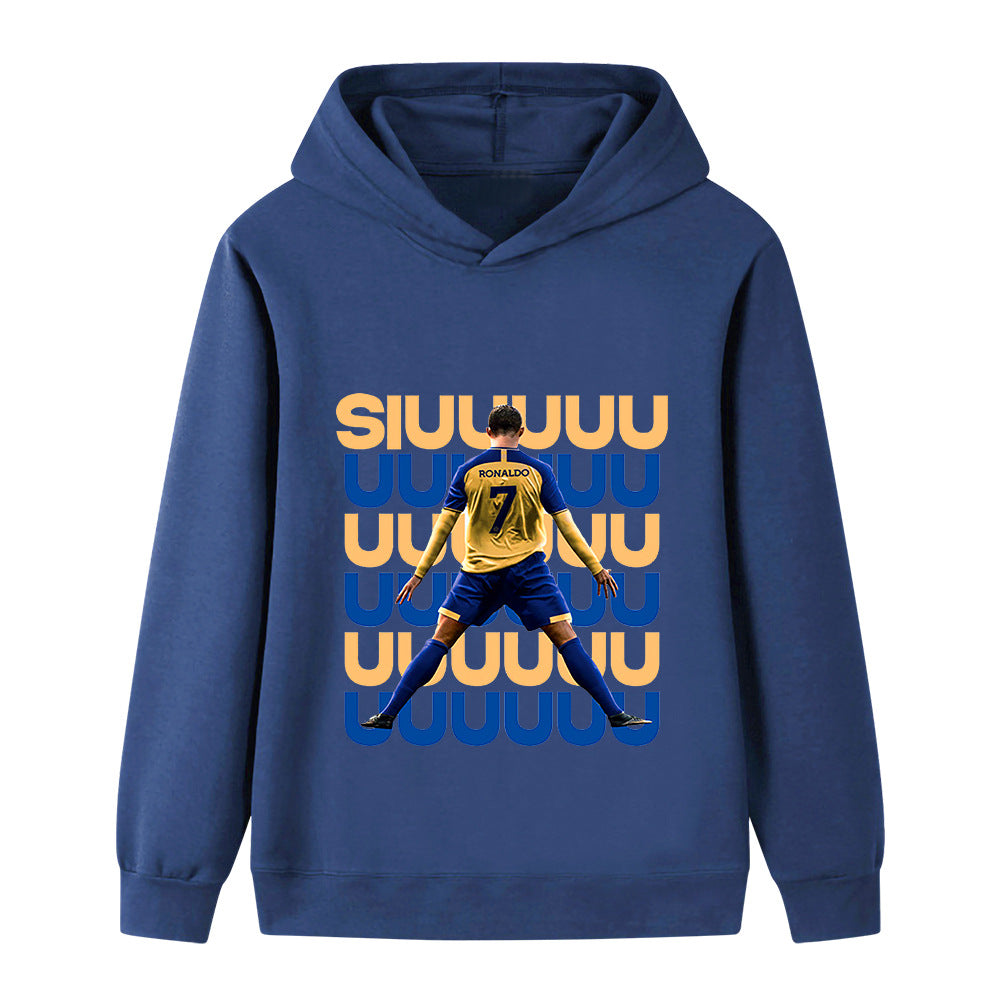 Felpa con cappuccio da calcio per bambini Ronaldo Siuuu – Varianti multiple