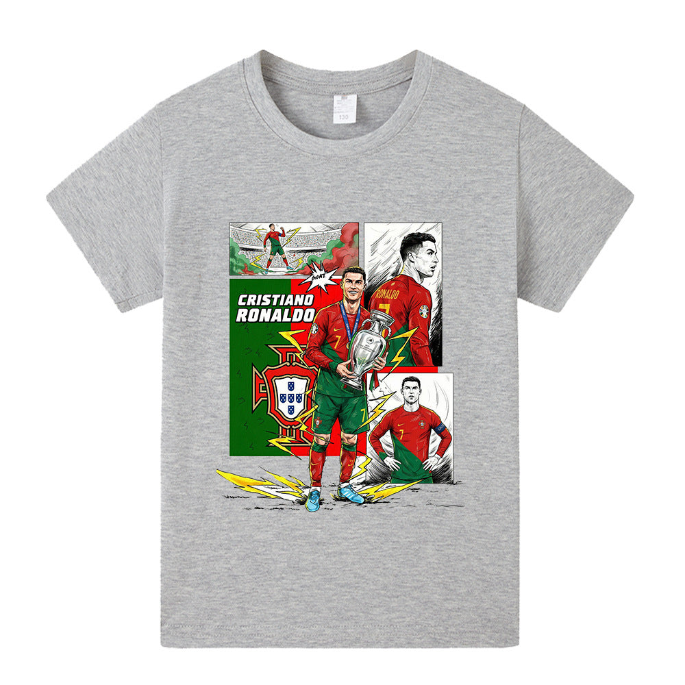 Cristiano Ronaldo Portugal Style Kids’ Football T-Shirt - Multiple Variants