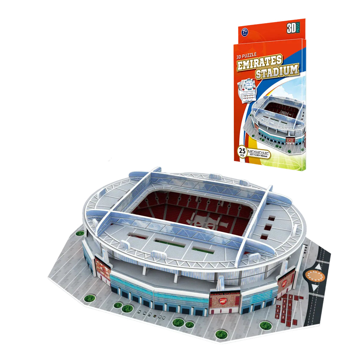 3D-pappersfotbollsarenapusselmodell – Emirates Stadium