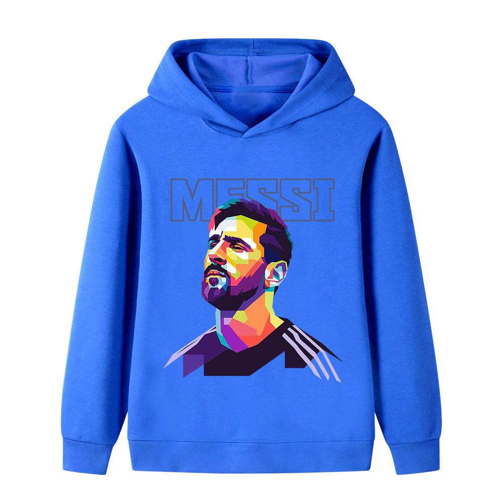 Felpa con cappuccio per bambini con design calcio Messi – Varianti multiple