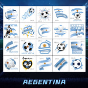 Autocolante cu fața echipei de fotbal Argentina și tatuaje temporare – pachet de 20