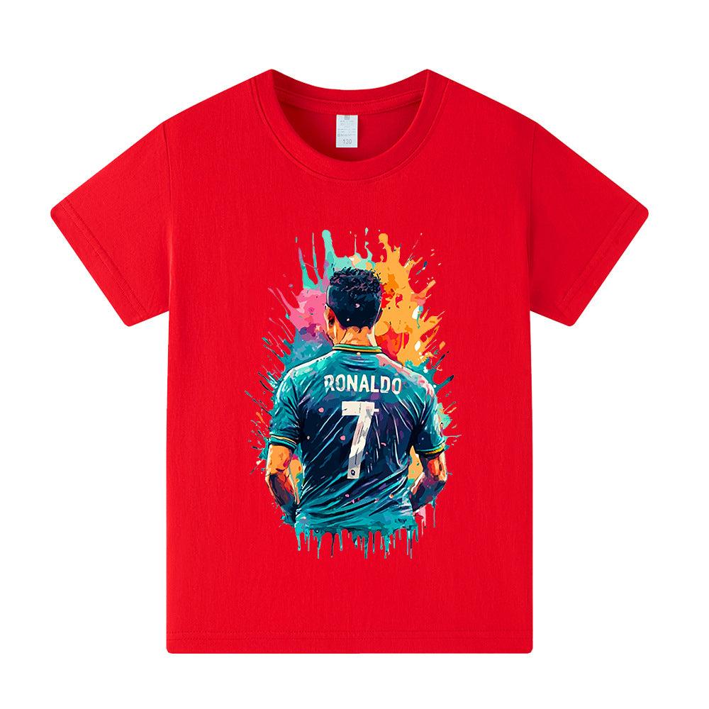 Børne-T-shirt med Ronaldo fodbolddesign – Flere varianter
