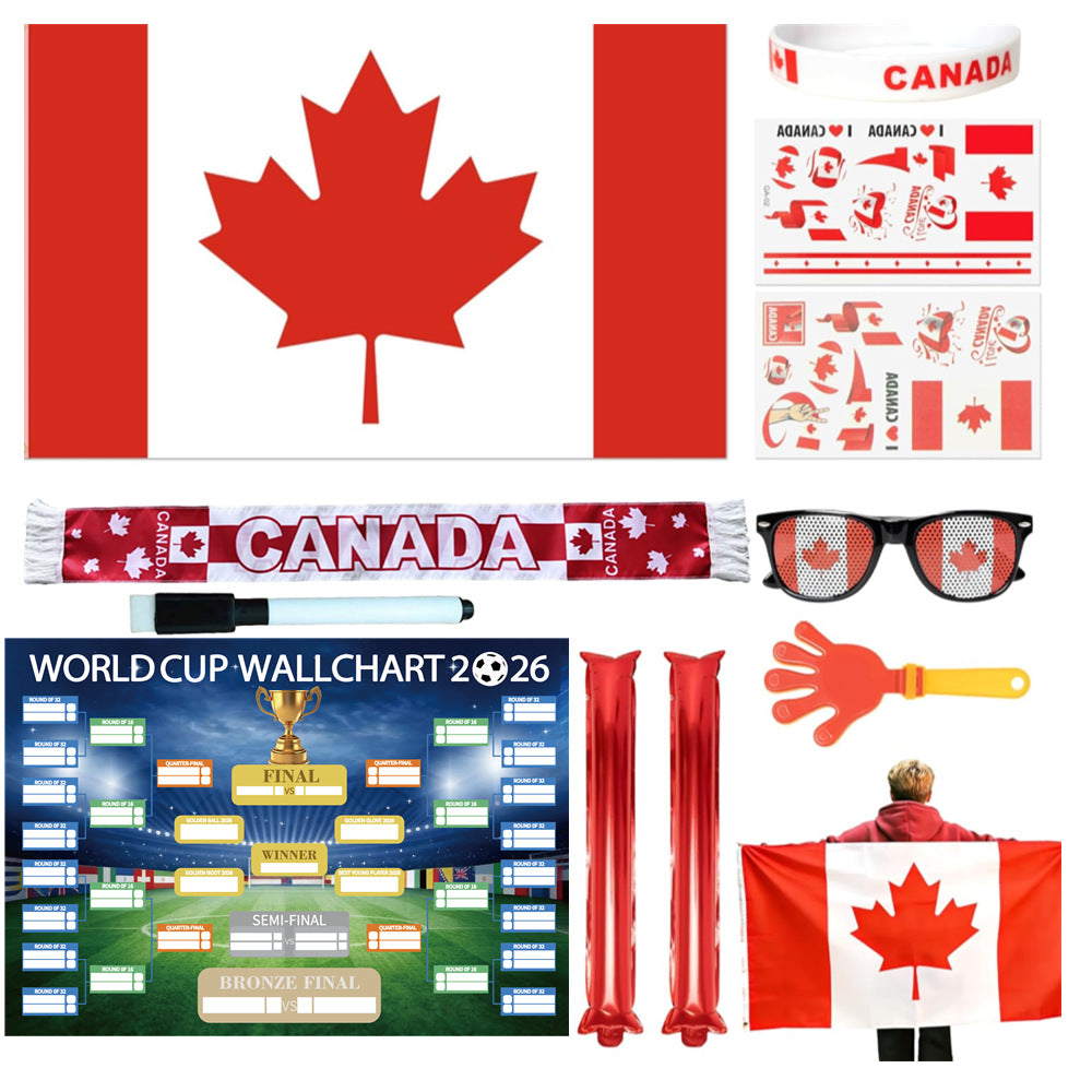 Canada Fotbollsfans Kit 2026 – 11-delat Festset