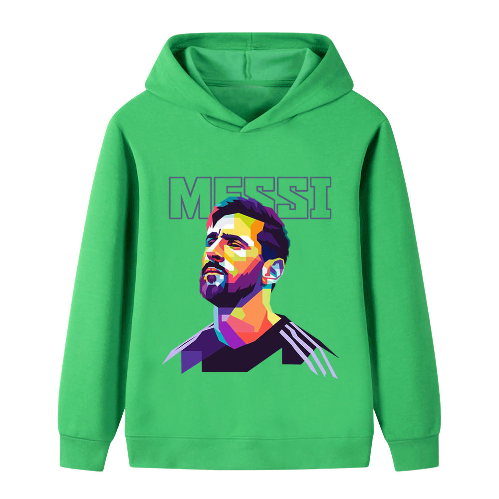 Felpa con cappuccio per bambini con design calcio Messi – Varianti multiple