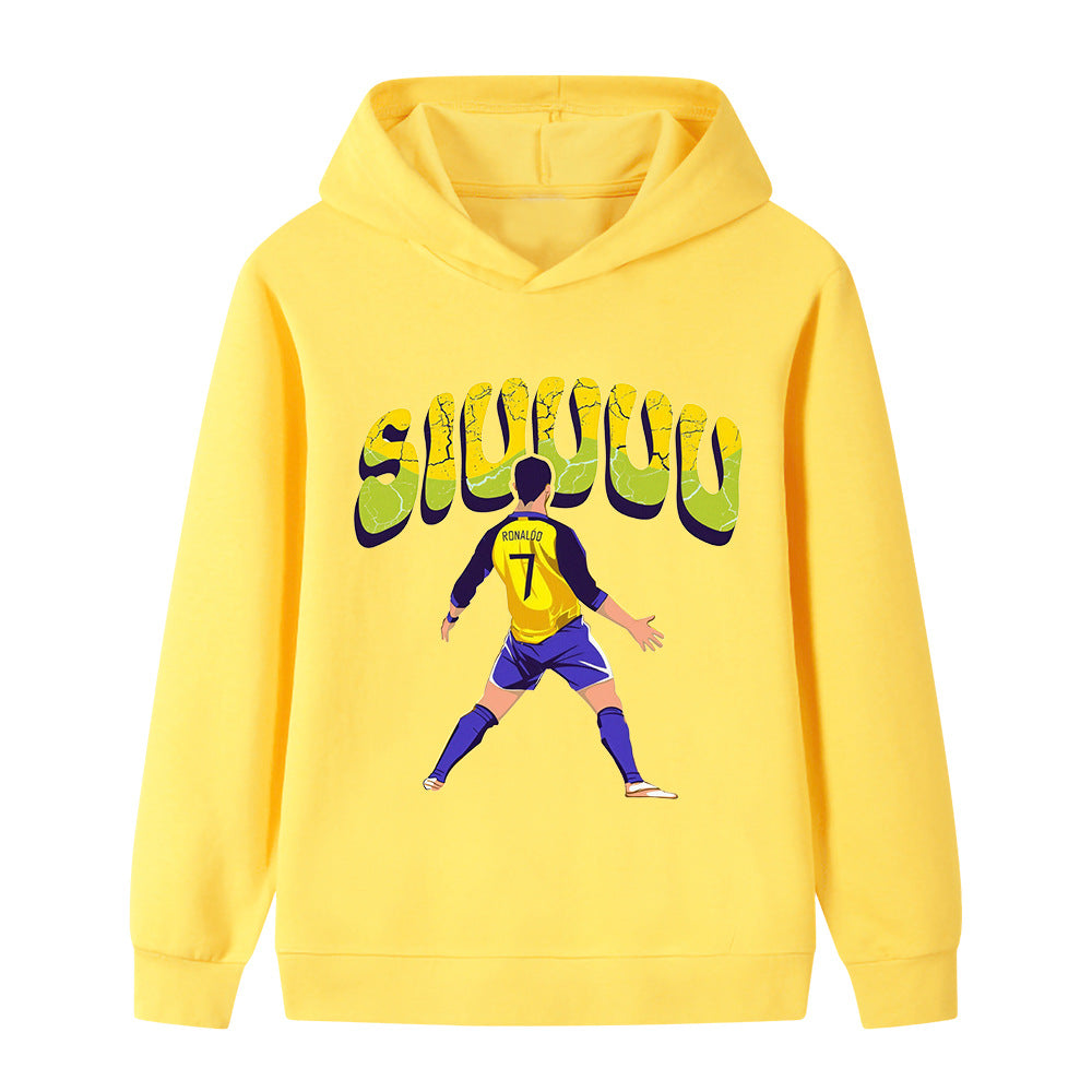 Felpa con cappuccio da calcio per bambini Cristiano Ronaldo Siuuu – Varianti multiple