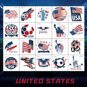 USA Football ansiktsklistremerker og midlertidige tatoveringer – 20 pakke