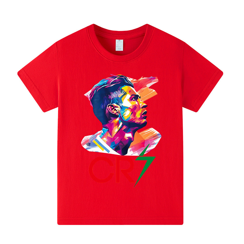 Kids’ Cristiano Ronaldo Football T-Shirt – Multiple Variants