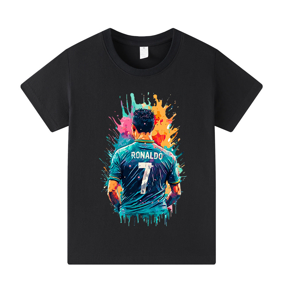 Børne-T-shirt med Ronaldo fodbolddesign – Flere varianter