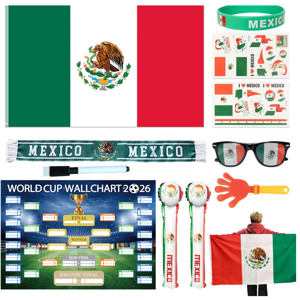 Mexico Fotballfan-kit 2026 – 11-delt festsett