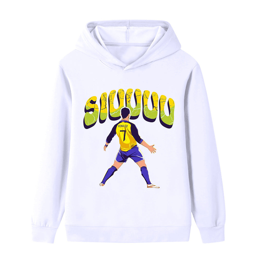 Felpa con cappuccio da calcio per bambini Cristiano Ronaldo Siuuu – Varianti multiple