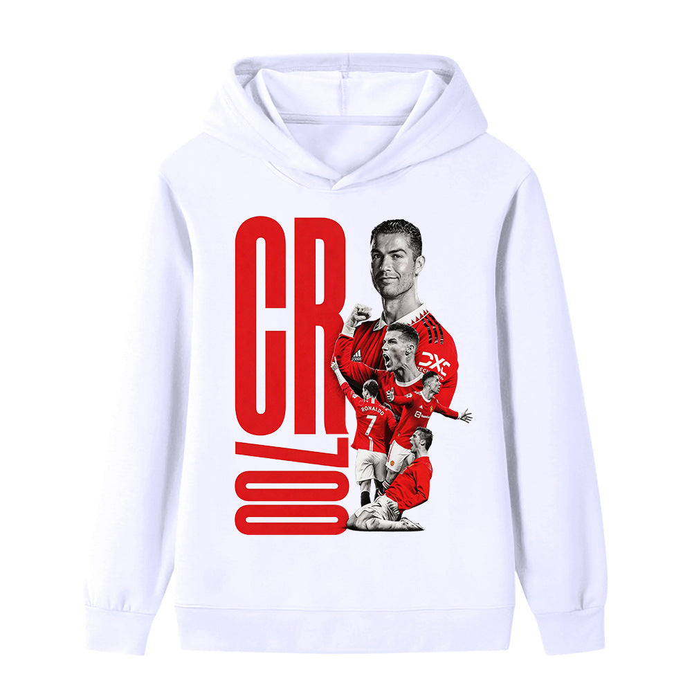 Felpa con cappuccio da calcio per bambini Cristiano Ronaldo Manchester United Design - Varianti multiple