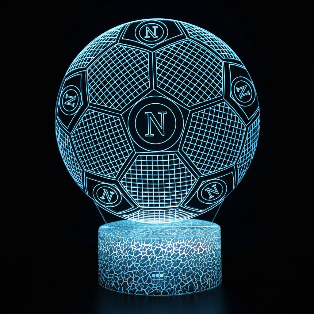 Football Team Logo Ball 3D Illusion LED Lamp – Multiple Variants