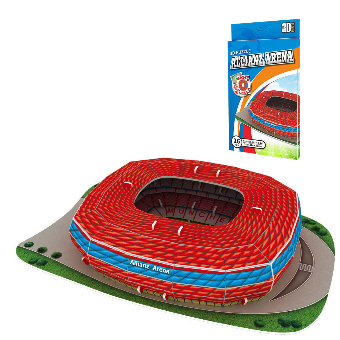 3D-papirfotballstadion puslespillmodell - Allianz Arena