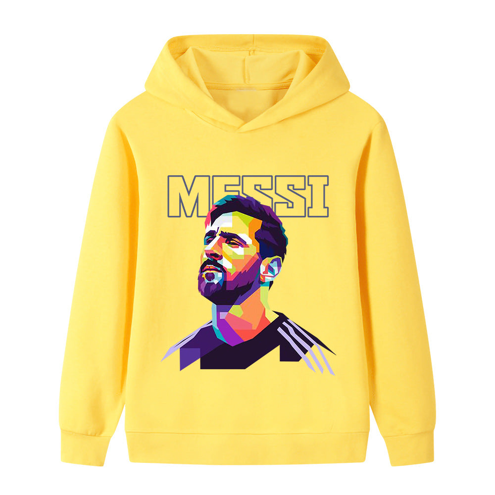 Felpa con cappuccio per bambini con design calcio Messi – Varianti multiple