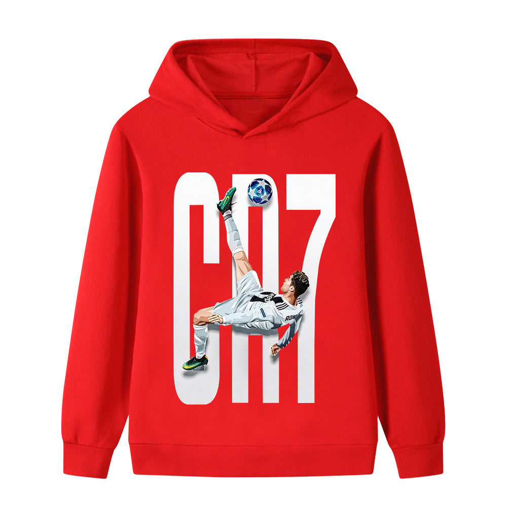 Felpa con cappuccio stile calcio Ronaldo per bambini – Varianti multiple