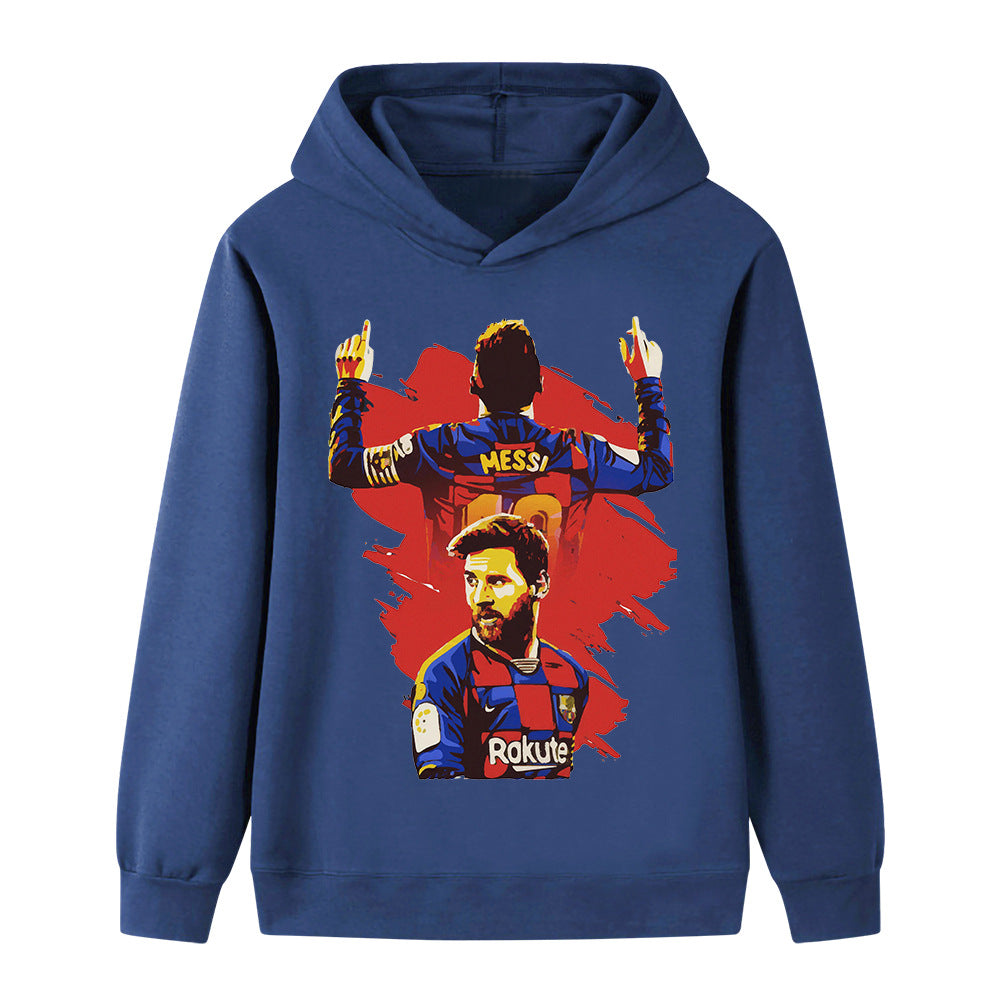 Felpa con cappuccio da calcio per bambini stile Lionel Messi Barcellona - Varianti multiple