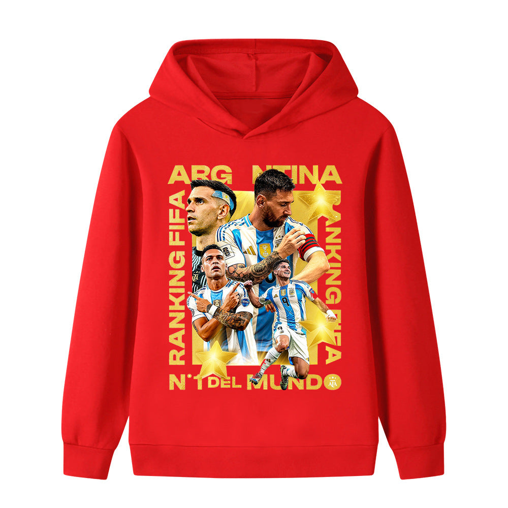 Felpa con cappuccio stile calcio Lionel Messi Argentina per bambini - Varianti multiple