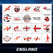 England fotball ansiktsklistremerker og midlertidige tatoveringer – 20 pakke