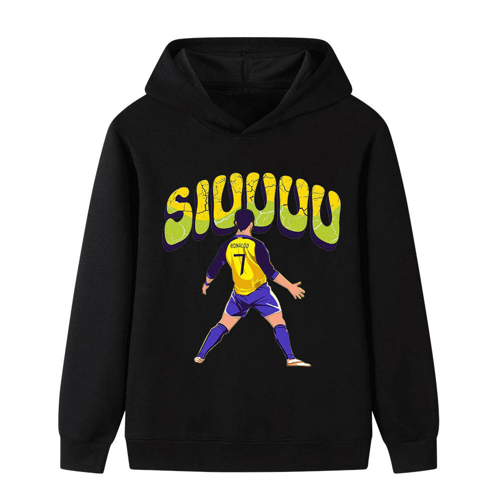 Felpa con cappuccio da calcio per bambini Cristiano Ronaldo Siuuu – Varianti multiple