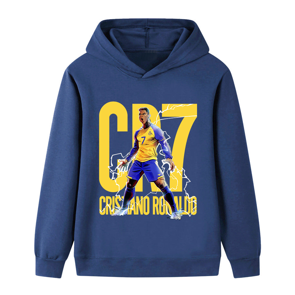 Felpa con cappuccio da calcio per bambini stile Ronaldo Al Nassr - Varianti multiple