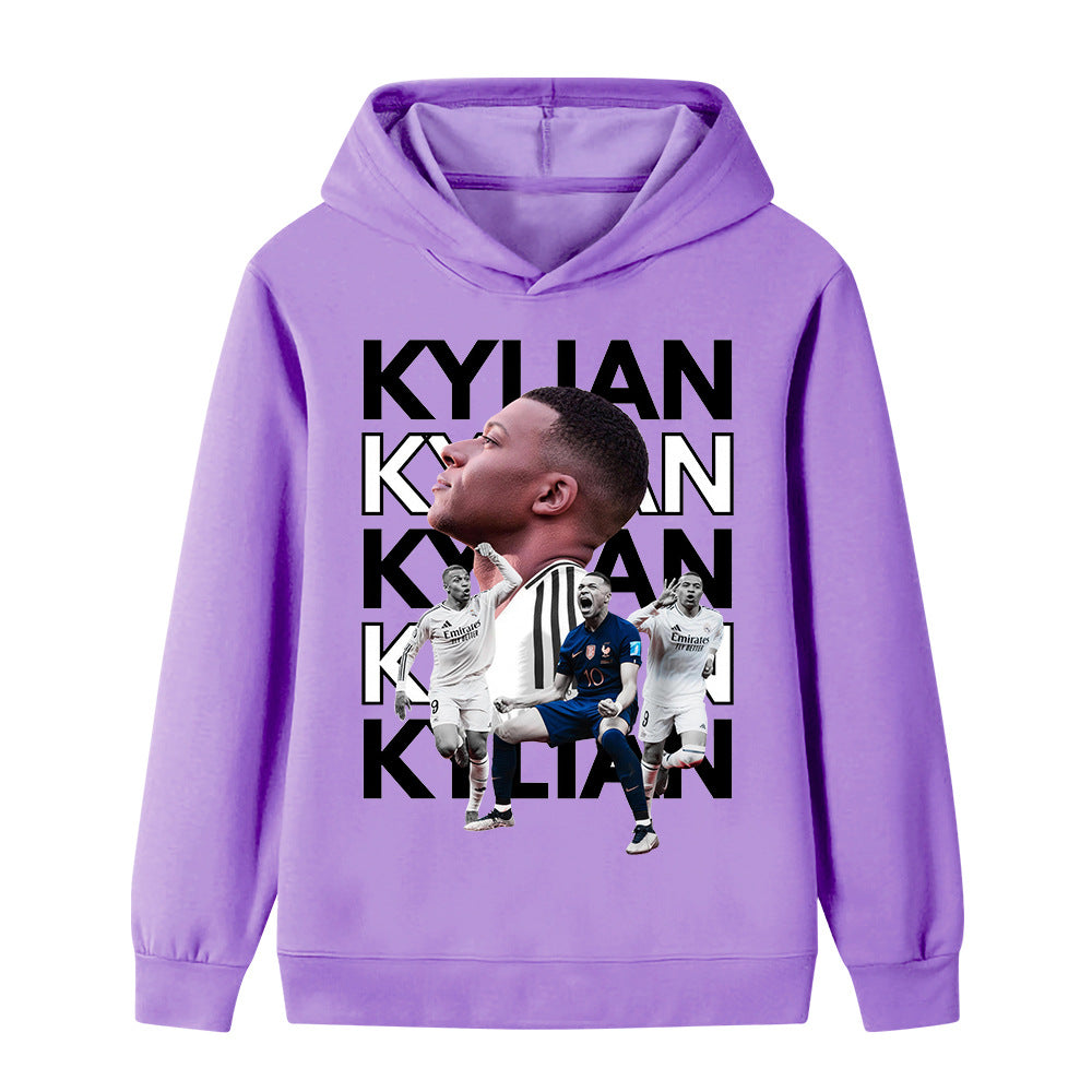 Barns Kylian Mbappe Fotballdesign Hettegenser – Flere Varianter