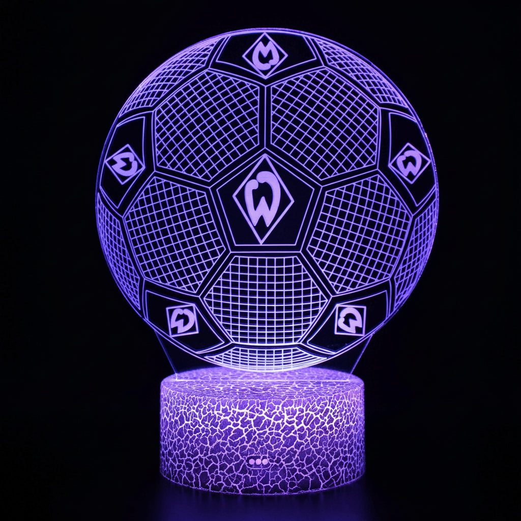 Football Team Logo Ball 3D Illusion LED Lamp – Multiple Variants
