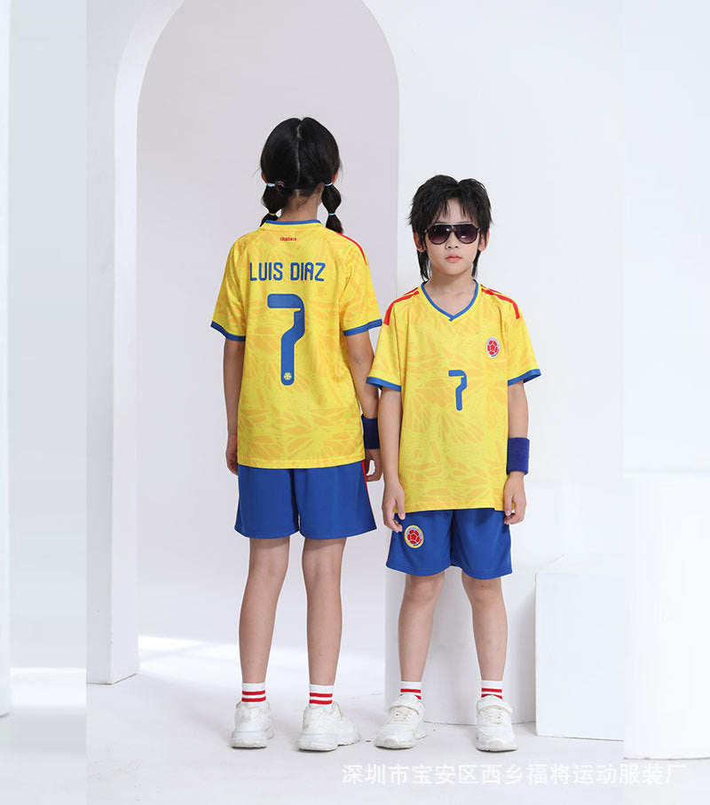 Kids’ Football Jersey & Shorts Set Colombia – Luis Díaz