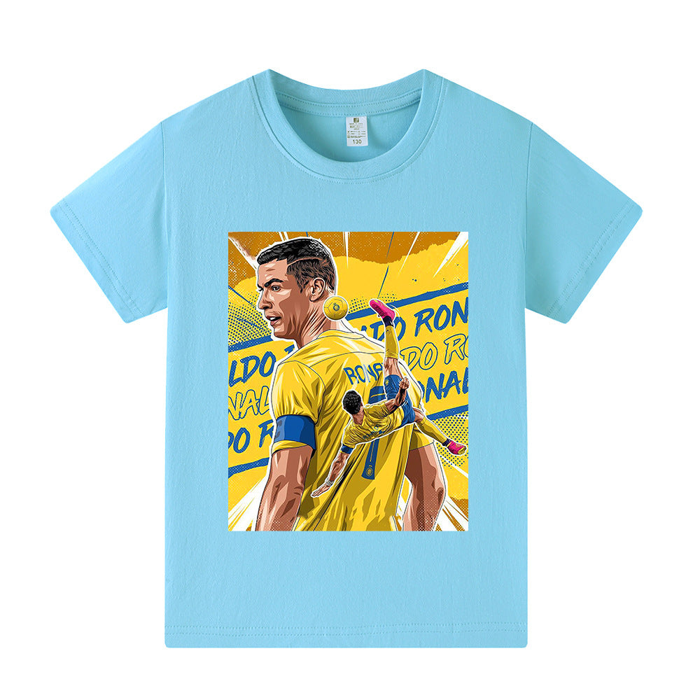 Cristiano Ronaldo Al Nassr Style Kids’ Football T-Shirt - Multiple Variants