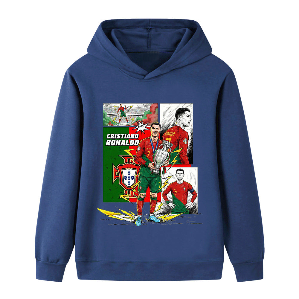 Felpa con cappuccio da calcio per bambini stile Cristiano Ronaldo Portogallo - Varianti multiple