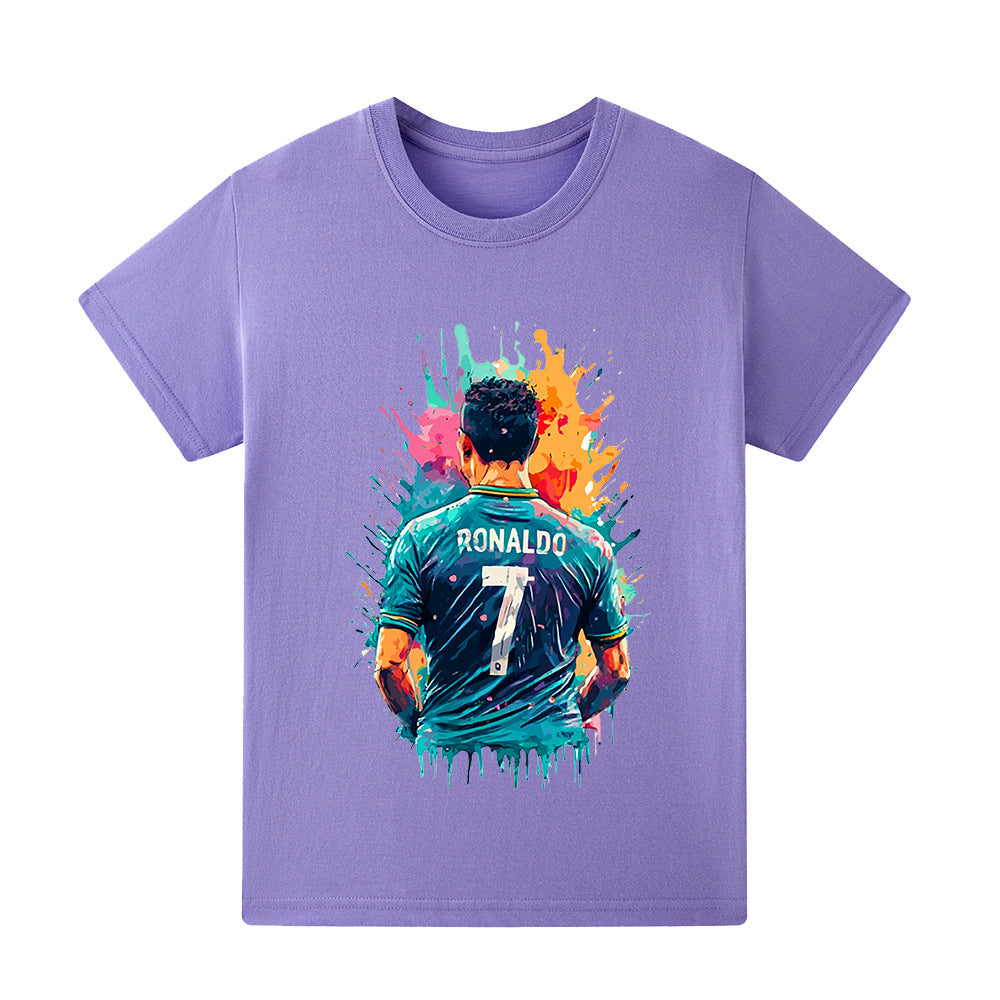 Børne-T-shirt med Ronaldo fodbolddesign – Flere varianter