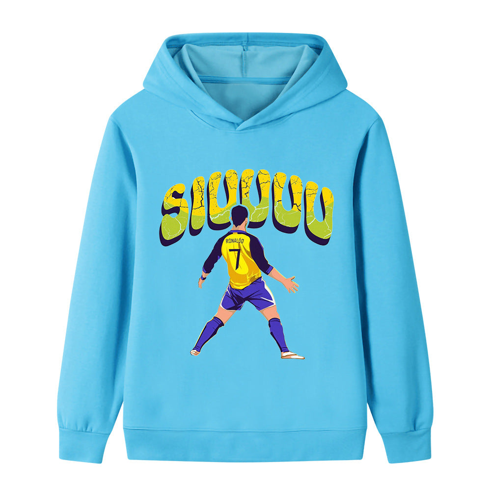Felpa con cappuccio da calcio per bambini Cristiano Ronaldo Siuuu – Varianti multiple