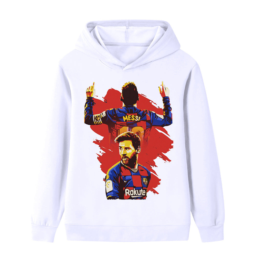 Felpa con cappuccio da calcio per bambini stile Lionel Messi Barcellona - Varianti multiple