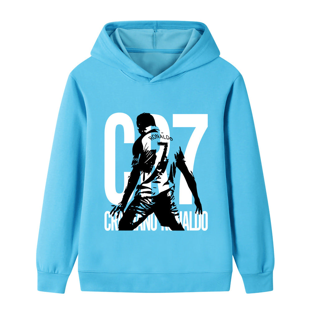 Felpa con cappuccio per bambini con design calcio Cristiano Ronaldo – Varianti multiple