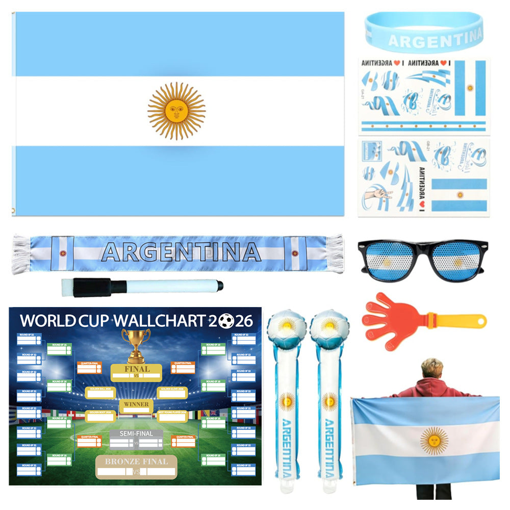 Argentina Football Fan Kit 2026 – 11 Piece Party Set