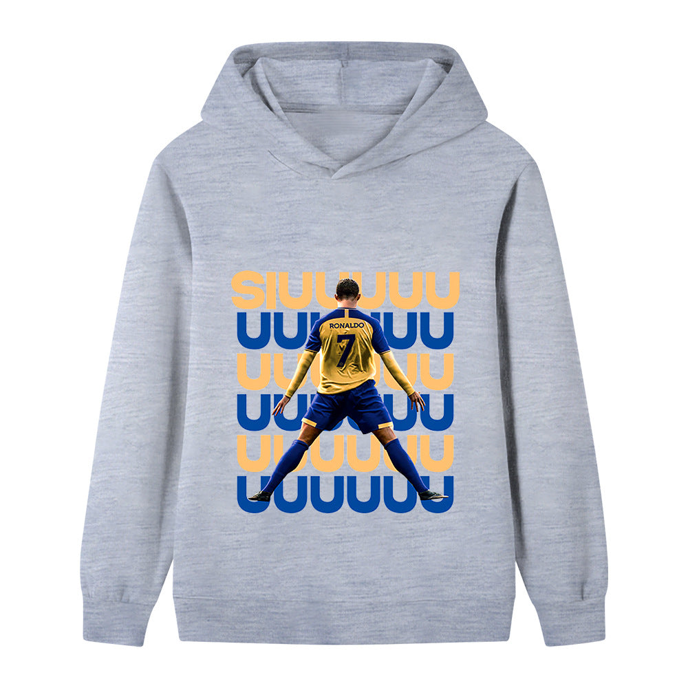 Felpa con cappuccio da calcio per bambini Ronaldo Siuuu – Varianti multiple