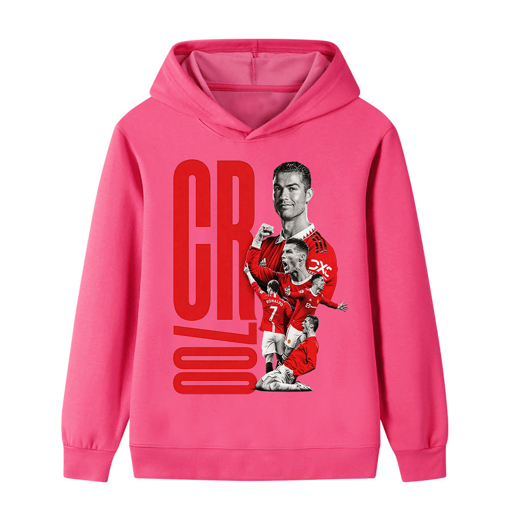 Felpa con cappuccio da calcio per bambini Cristiano Ronaldo Manchester United Design - Varianti multiple