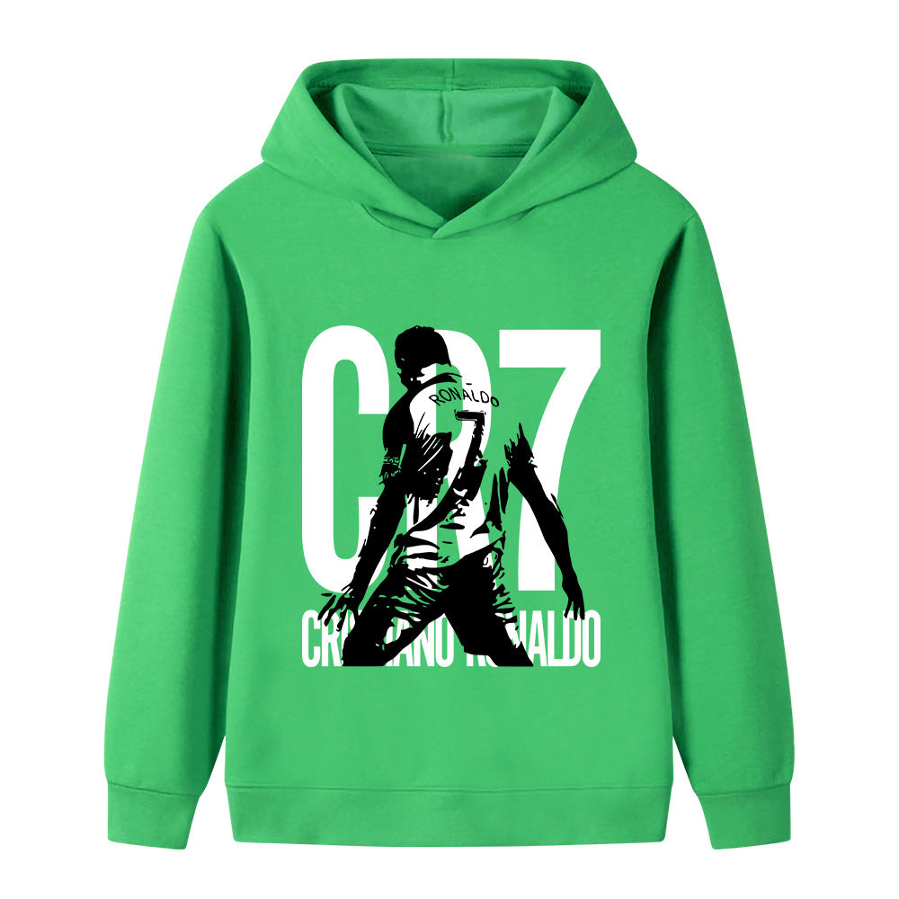Felpa con cappuccio per bambini con design calcio Cristiano Ronaldo – Varianti multiple