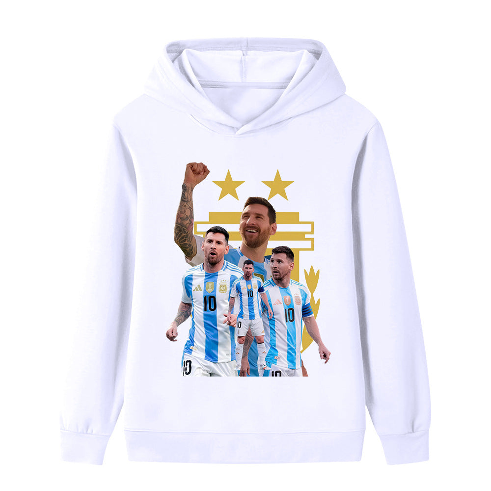 Felpa con cappuccio design calcio bambini Messi Argentina - Varianti multiple