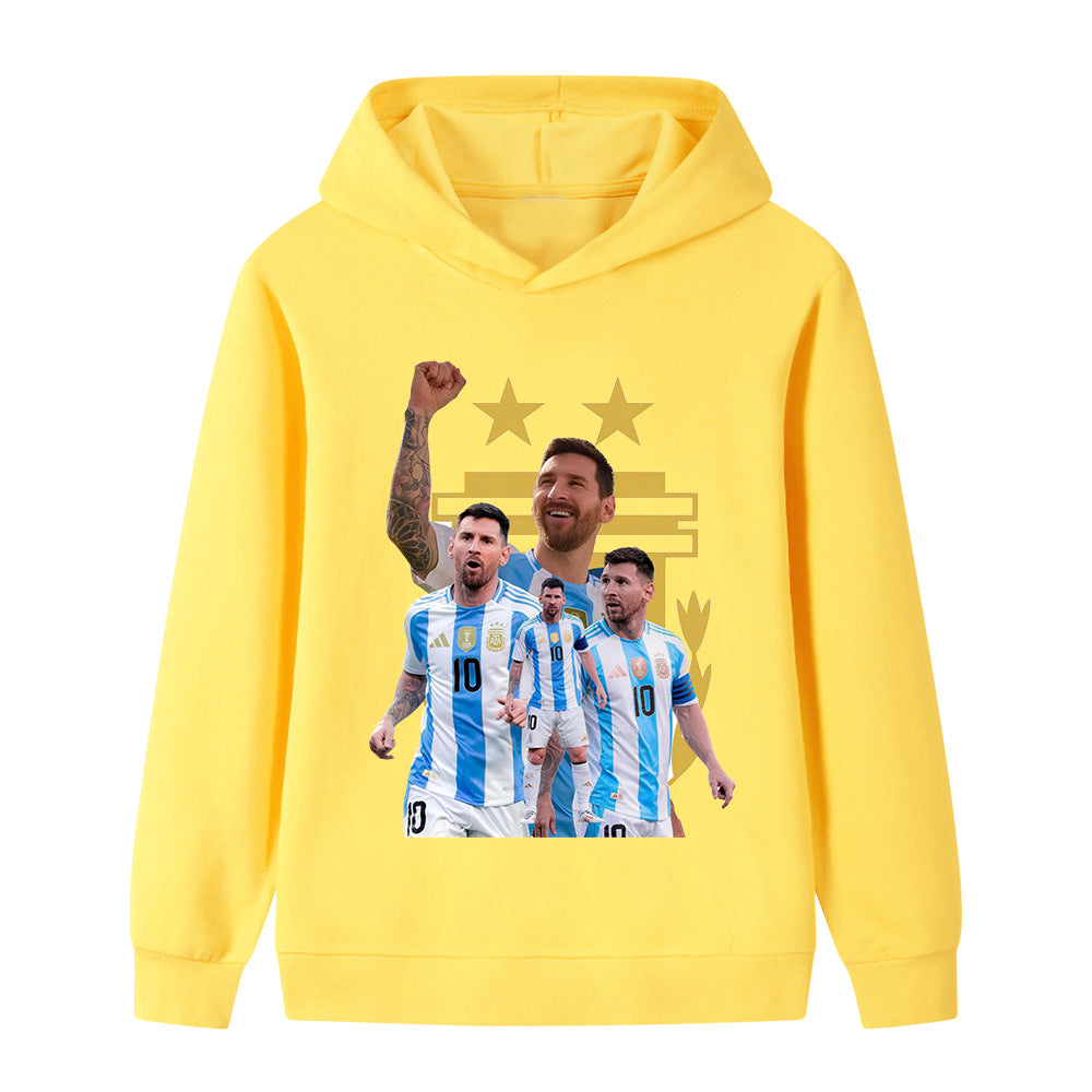 Felpa con cappuccio design calcio bambini Messi Argentina - Varianti multiple
