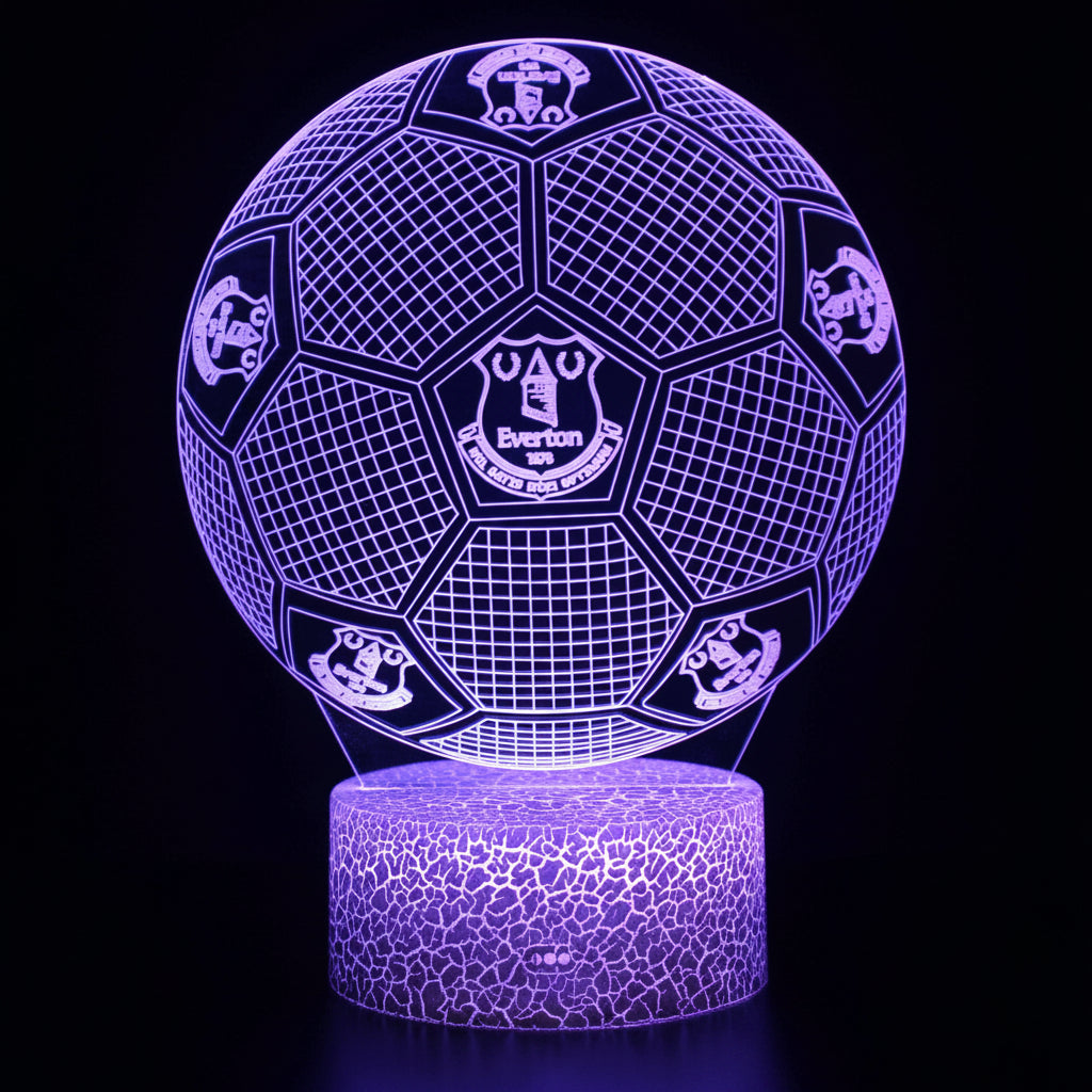 Football Team Logo Ball 3D Illusion LED Lamp – Multiple Variants