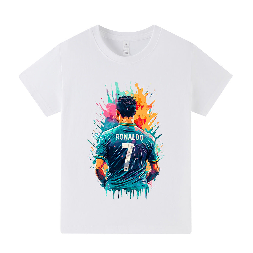 Børne-T-shirt med Ronaldo fodbolddesign – Flere varianter